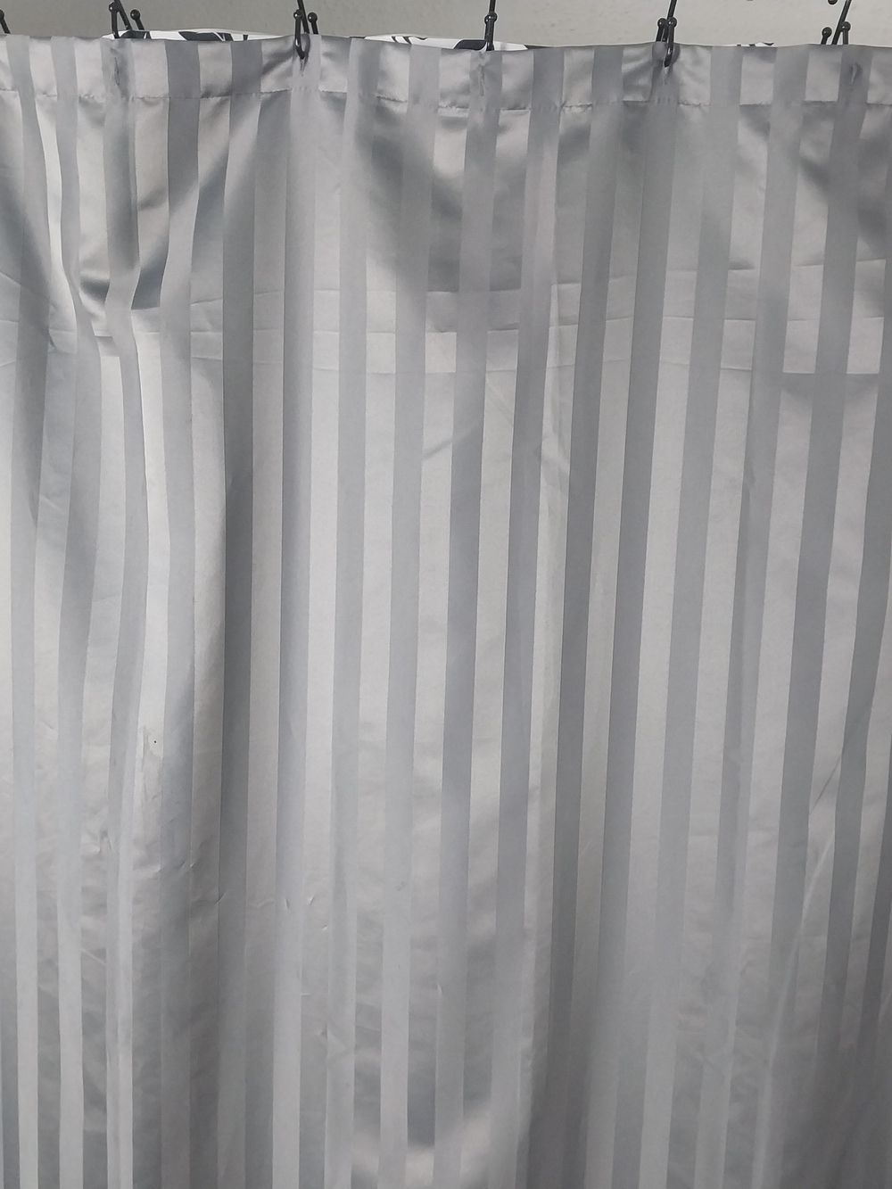 Fieldcrest Two Tone Grey  Satin Stripe Shower Curtain